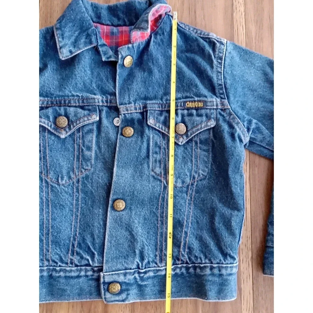 OshKosh B'Gosh Flannel lined Kids denim jacket No Size Tag - See measurements